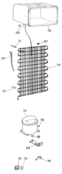 Section Diagram and Parts List for TA11SCBL  General Electric Refrigerator
