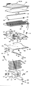 Section Diagram and Parts List for TBF15SCBL  General Electric Refrigerator