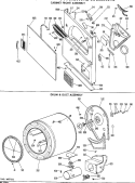 CABINET FRONT ASSEMBLY Diagram and Parts List for DDG9280DAL  General Electric Dryer
