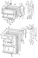 Section Diagram and Parts List for TBFM17VCBR  General Electric Refrigerator