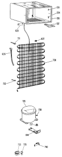 Section Diagram and Parts List for TA14SFBL  General Electric Refrigerator