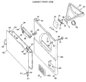 CABINET FRONT ASM. Diagram and Parts List for DDC4407AEL  General Electric Dryer