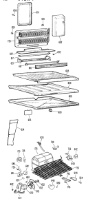 Section Diagram and Parts List for TBX18LFBR  General Electric Refrigerator