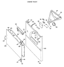 CABINET FRONT Diagram and Parts List for DDE6350BCL  General Electric Dryer