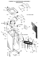 CABINET & SUSPENSION ASSEMBLY Diagram and Parts List for WWC6630ACL  General Electric Washer