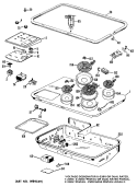 Section Diagram and Parts List for JP661*C1  General Electric Cooktop