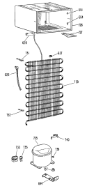 Section Diagram and Parts List for TA14SGBR  General Electric Refrigerator