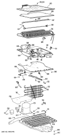 Section Diagram and Parts List for TBF16AGBR  General Electric Refrigerator