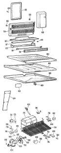 Section Diagram and Parts List for TBX18BGBR  General Electric Refrigerator