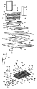 Section Diagram and Parts List for TBX18PGBR  General Electric Refrigerator