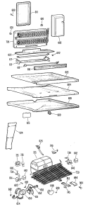 Section Diagram and Parts List for TBX18SGBL  General Electric Refrigerator