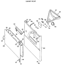CABINET FRONT Diagram and Parts List for DDE5211GAL  General Electric Dryer