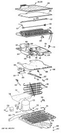 Section Diagram and Parts List for TBF14AGBR  General Electric Refrigerator
