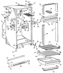 Section Diagram and Parts List for TBF14XGBR  General Electric Refrigerator