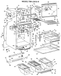 Section Diagram and Parts List for TBX23CGBR  General Electric Refrigerator
