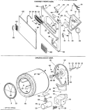 CABINET FRONT ASM Diagram and Parts List for DDG9280GCL  General Electric Dryer