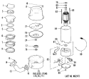 Section Diagram and Parts List for GFC197P-02  General Electric Food Waste Disposer