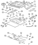 Section Diagram and Parts List for JGP300EH1  General Electric Cooktop