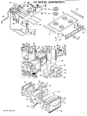 Section Diagram and Parts List for JGHP66GEH1  General Electric Range