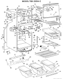 Section Diagram and Parts List for TBX23DHCR  General Electric Refrigerator