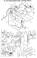 Part Location Diagram of WB55X0577 GE BOTTOM-OVEN