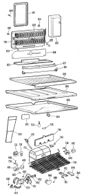 Section Diagram and Parts List for TBX23CHCR  General Electric Refrigerator
