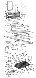 Section Diagram and Parts List for TBX23ZHBR  General Electric Refrigerator