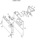 CABINET FRONT Diagram and Parts List for DDE6500GAL  General Electric Dryer