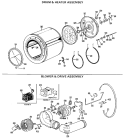 DRUM & HEATER ASSEMBLY Diagram and Parts List for DDE6500GAL  General Electric Dryer