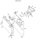 CABINET FRONT Diagram and Parts List for DDE0580GBL  General Electric Dryer