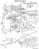 Section Diagram and Parts List for TBX18ZJBR  General Electric Refrigerator