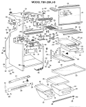 Section Diagram and Parts List for TBX20KJBR  General Electric Refrigerator