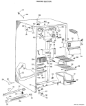 FREEZER SECTION Diagram and Parts List for TFX19LHF  General Electric Refrigerator