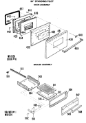 DOOR ASSEMBLY Diagram and Parts List for JGBS16PJ2  General Electric Range