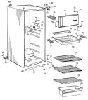 Section Diagram and Parts List for TA11SJBLAD  General Electric Refrigerator