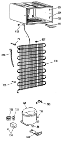 Section Diagram and Parts List for TA11SJBLAD  General Electric Refrigerator