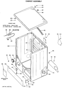 CABINET ASSEMBLY Diagram and Parts List for DDG9280GEL  General Electric Dryer
