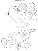 CABINET FRONT ASM. Diagram and Parts List for DDE8200GBL  General Electric Dryer