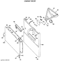 CABINET FRONT Diagram and Parts List for DDE7900GBL  General Electric Dryer