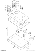 Section Diagram and Parts List for JP681K2  General Electric Cooktop