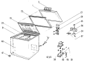Section Diagram and Parts List for CB5DKD  General Electric Freezer