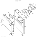CABINET FRONT Diagram and Parts List for DDE7500GBL  General Electric Dryer