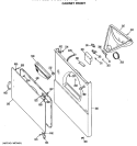 CABINET FRONT Diagram and Parts List for DDE7109VNL  General Electric Dryer