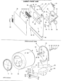 CABINET FRONT ASM. Diagram and Parts List for DDE9300LBL  General Electric Dryer