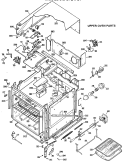 UPPER OVEN PARTS Diagram and Parts List for JKP37G*L1  General Electric Wall Oven