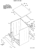 CABINET & TOP ASM. Diagram and Parts List for DDE6407LAL  General Electric Dryer