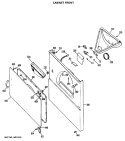 CABINET FRONT Diagram and Parts List for DDE6608LAL  General Electric Dryer