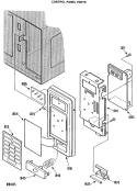 CONTROL PANEL PARTS Diagram and Parts List for JE63T002  General Electric Microwave