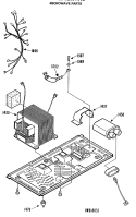 MICROWAVE PARTS Diagram and Parts List for JE63T002  General Electric Microwave