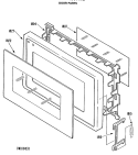 DOOR PARTS Diagram and Parts List for JE63T002  General Electric Microwave
